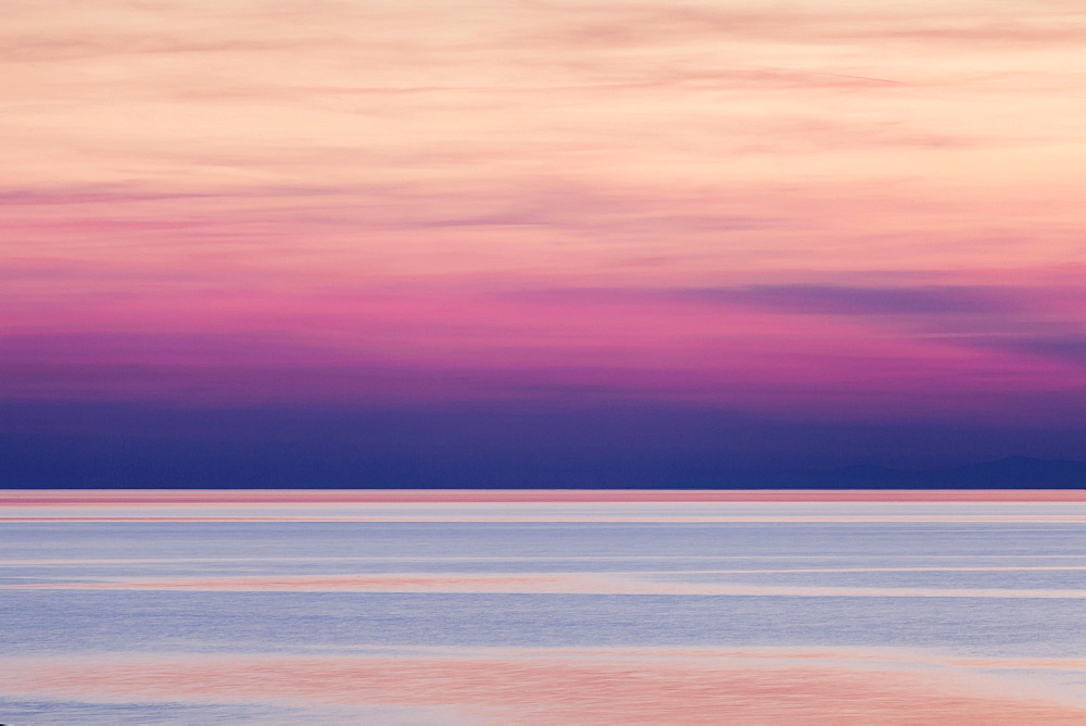 Afterglow, Makarska Riviera, Adriatic coast, Adriatic Sea, Dalmatia, Croatia, Europe