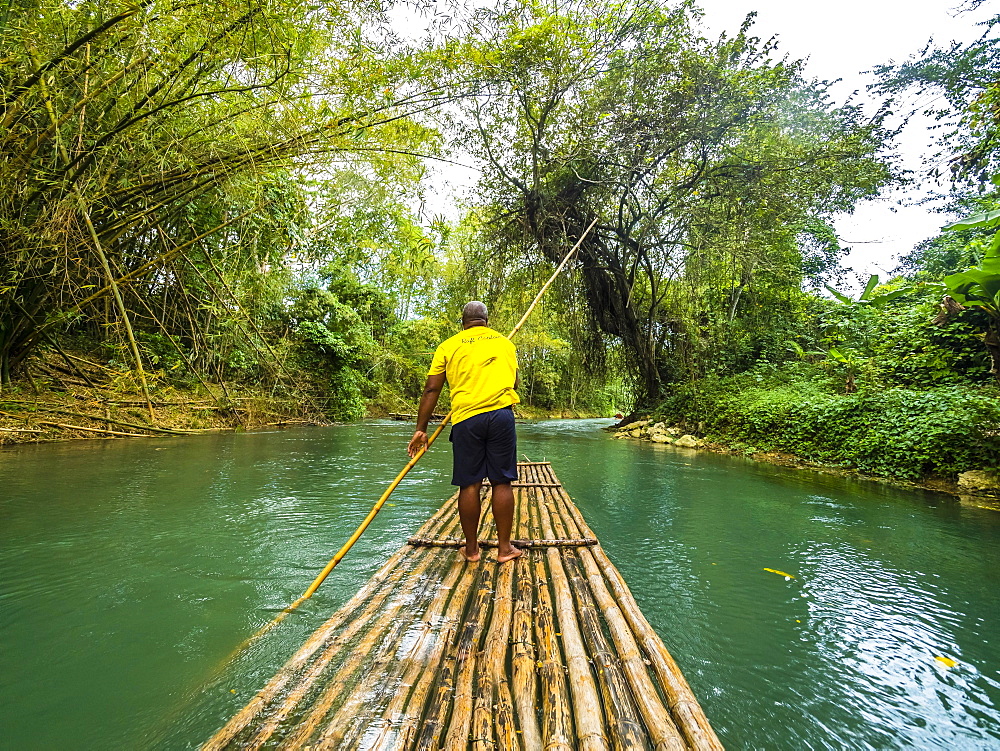 Rafting on the Martha Brae, river Martha Brae, Rafting Village, region Montego Bay, Jamaica, Great Antilles, Caribbean, Central America