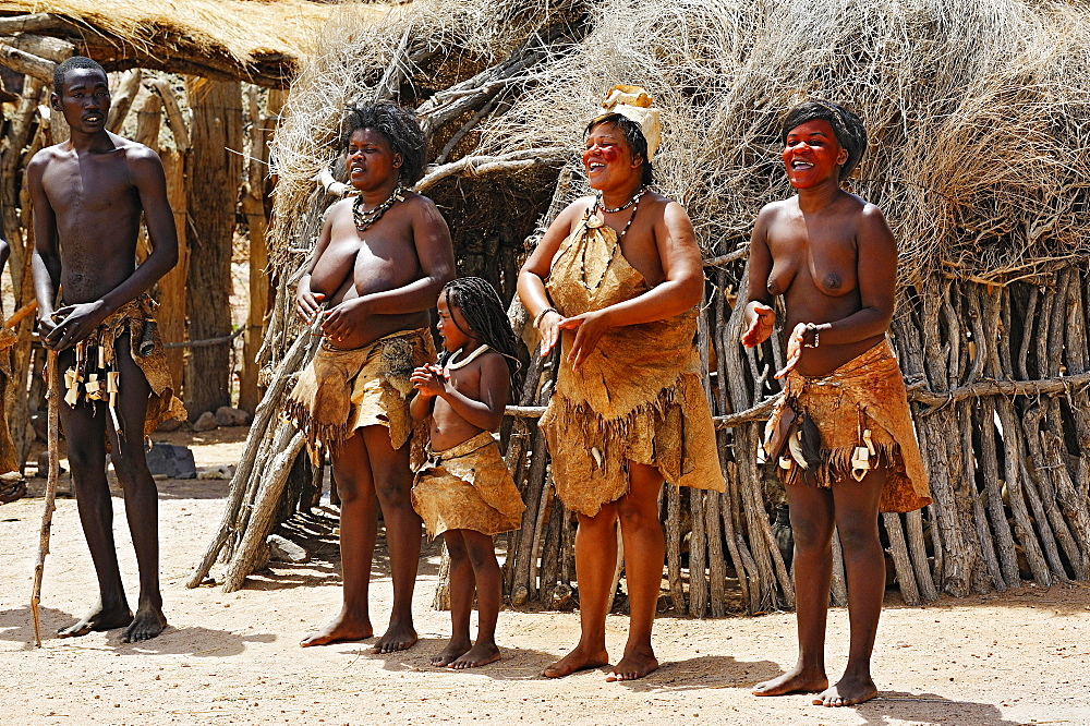 Dance of the native people, Damara Living Museum, near Twyfelfontein, Namibia, Africa