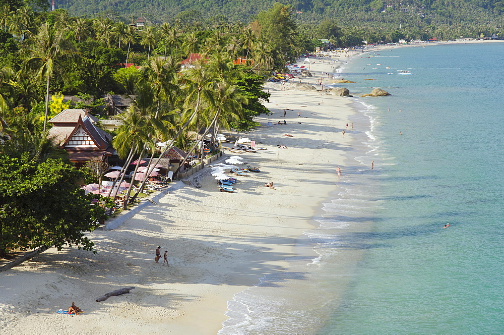 Beach with palm trees, Lamai Beach, Ko Samui, Thailand, Asia