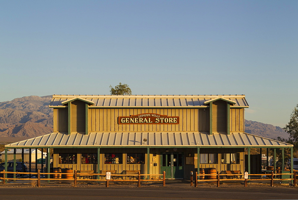 The general store in the morning light, Stovepipe Wells, Death Valley National Park, California, USA, North America