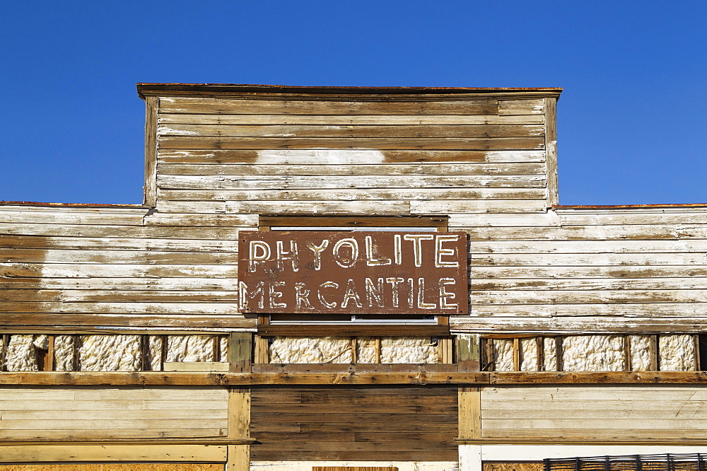 Rhyolite Mercantile, a former general store, ghost town of Rhyolite, Nevada, USA, North America