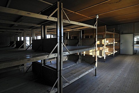 Bunk room at the concentration camp, Dachau near Munich, Bavaria, Germany, Europe