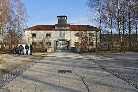 Jourhaus, the entrance buillding of Dachau Concentration Camp, Dachau, near Munich, Bavaria, Germany, Europe