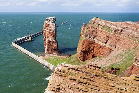 Long Anna, the only free-standing stone tower in Germany, since 1865 a landmark of Heligoland, Helgoland, Schleswig-Holstein, Germany, Europe