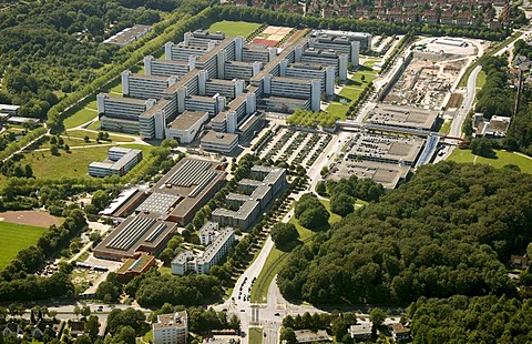 Aerial view, University of Bielefeld, Ostwestfalen-Lippe region, Westphalia, North Rhine-Westphalia, Germany, Europe