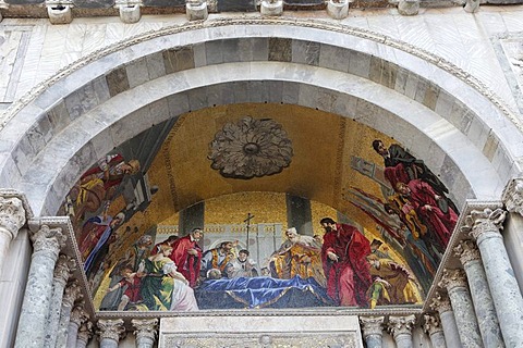 Ceiling painting, Basilica di San Marco, St Mark's Basilica, San Marco district, Piazza San Marco, St Mark's Square, Venice, UNESCO World Heritage Site, Venetia, Italy, Europe