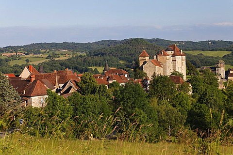 Curemonte, labelled Les plus beaux villages de France, The most beautiful villages of France, Dordogne valley, Correze, Limousin, France, Europe