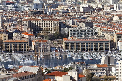 City of Marseille, Marseilles seen from basilica of Notre Dame de la Garde, Bouches-du-Rhone, France, Europe