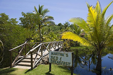 Bed and breakfast hotel in a palm grove, Big Corn Island, Caribbean Sea, Nicaragua, Central America