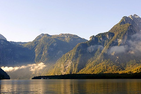 Mt. Hachelkopf, St. Bartholomae, Lake Koenigsee, Berchtesgadener Land country, Upper Bavaria, Germany, Europe