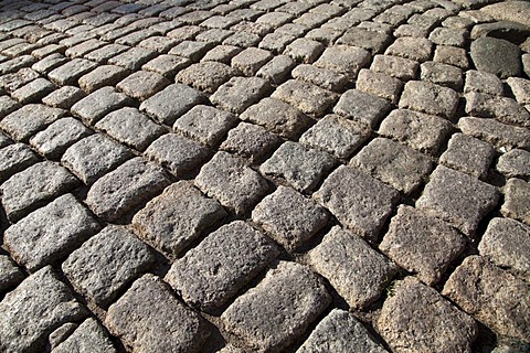 Cobblestone pavement on a street, historic district, Wernigerode, Harz mountain range, Saxony-Anhalt, Germany, Europe, PublicGround