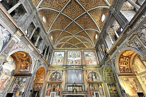 Interior view, church of San Maurizio al Monastero Maggiore, built 1503-1518, Milan, Italy, Europe