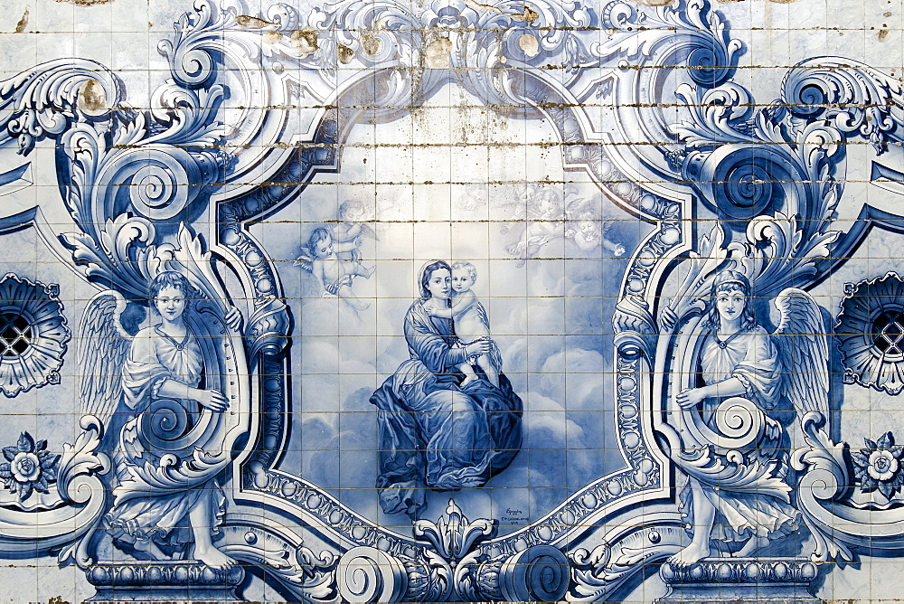 Azulejos, Nossa Senhora dos Remedios Church, Lamego, Tras-Os-Montes, Portugal, Europe