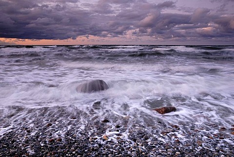 Evening on the beach of Ruegen, Mecklenburg-Western Pomerania, Germany, Europe