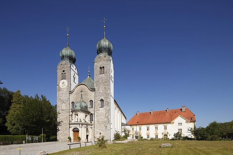 Monastery Church of St. Margaret, Baumburg Abbey, Altenmarkt, Chiemgau, Upper Bavaria, Bavaria, Germany, Europe