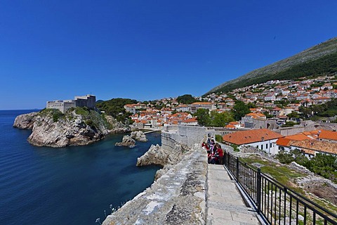 Lovrijenac Fort and the city wall of Dubrovnik, UNESCO World Heritage Site, Central Dalmatia, Dalmatia, Adriatic coast, Croatia, Europe, PublicGround