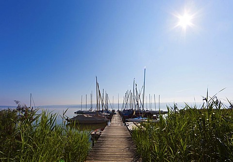 Jetty in Diessen am Ammersee, Ammersee Lake, Pfaffenwinkel, Upper Bavaria, Bavaria, Germany, Europe, PublicGround