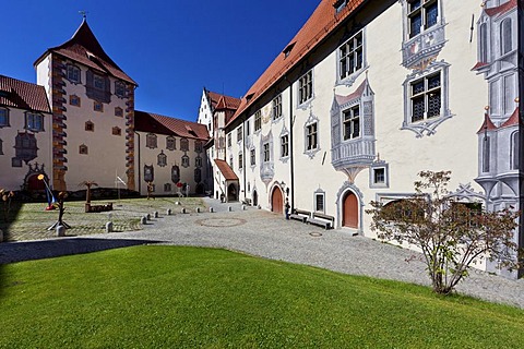 The monastery of St. Mang, a former Benedictine monastery in the diocese of Augsburg, Fuessen, Ostallgaeu, Allgaeu, Swabia, Bavaria, Germany, Europe, PublicGround