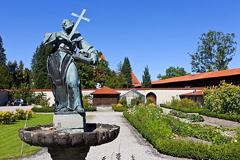 The Franciscan monastery garden, Fuessen, Ostallgaeu, Allgaeu, Swabia, Bavaria, Germany, Europe, PublicGround