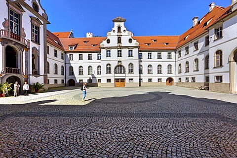 The monastery of St. Mang, a former Benedictine monastery in the diocese of Augsburg, Fuessen, Ostallgaeu, Allgaeu, Swabia, Bavaria, Germany, Europe, PublicGround