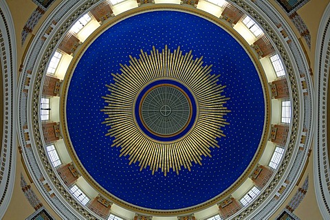 Inner dome of the Karl-Borromaeus-Kirche church, Art Nouveau, 1908, Zentralfriedhof, Central Cemetery, Gate 2, Simmeringer Hauptstrasse, Vienna, Austria, Europe