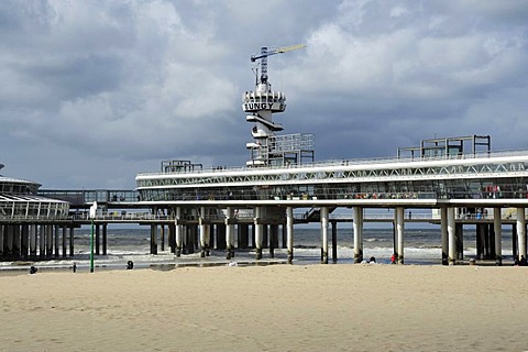 Beach and pier of Scheveningen, Den Haag, The Hague, Dutch North Sea coast, Holland, Netherlands, Benelux, Europe