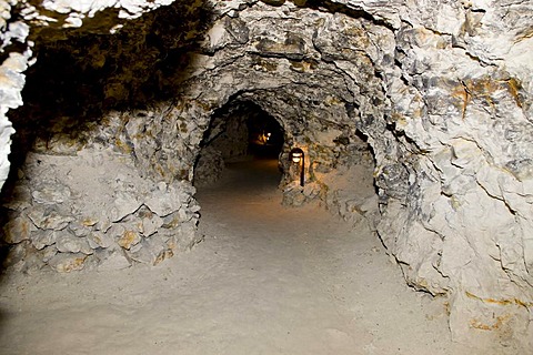 Inside Daugbjerg limestone mines near Viborg, Jutland, Denmark, Europe