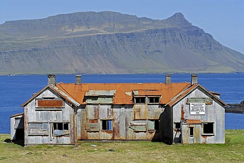 Former French hospital of Hafnarnes, Faskruï£¿sfjoerï£¿ur, Faskrudsfjoerdur, East Fjords, East Iceland, Iceland, Europe