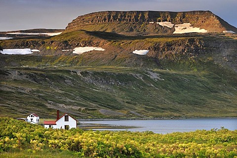 Old houses, Hesteyri, Hesteyrarfjoerï£¿ur or Joekulfirï£¿ir, Hornstrandir hiking paradise, Westfjords, Iceland, Europe