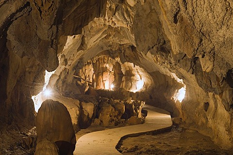 Chang Cave, stalactite or limestone cave in karst rock formations, Vang Vieng, Vientiane, Laos, Indochina, Asia