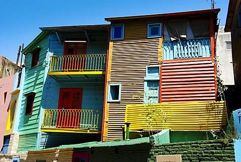 The "Caminito", the street in La Boca that is famous for its painted houses, Buenos Aires, Argentina, South America