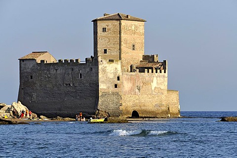 Torre Astura, medieval fortress, 10th Century, Tyrrhenian Sea near Nettuno, Lazio, Italy, Europe