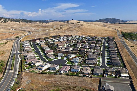 Aerial view of a suburb, El Dorado Hills, California, USA, North America