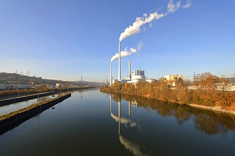 Coal-fired power plant in Altbach-Deizisau, Baden-Wuerttemberg, Germany, Europe