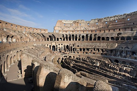 The interior of the Colosseum, Rome, Italy, Europe