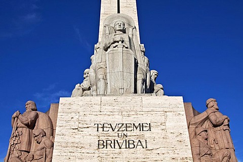 Freedom monument, Br&v&bas piemineklis in Latvian, called Milda, 1935, Riga, Latvia, Europe