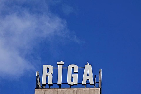 Lettering "Riga", Riga, Latvia, Europe