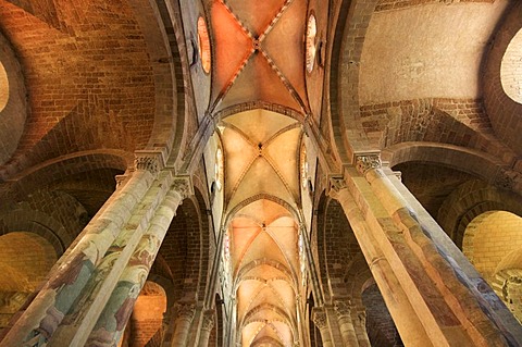 Vault interior of the romanesque Basilica Saint Julien, Brioude, Haute Loire, Auvergne, France, Europe