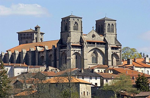 Abbey of La Chaise Dieu and its village, Haute Loire, Auvergne, France, Europe