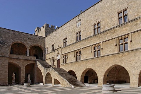 Palace of the Grand Master of the Knights of Rhodes, castle of the knights of St. John, historic centre of Rhodes, Greece, Europe