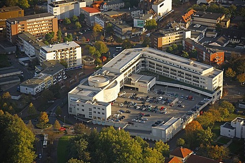 Aerial view, Berliner Platz festival hall, Oer-Erkenschwick, Ruhr Area, North Rhine-Westphalia, Germany, Europe