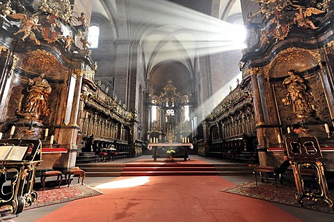 High altar by Johann Balthasar Neumann, Worms Cathedral, Cathedral of St Peter, built between 1130 and 1181, Worms, Rhineland-Palatinate, Germany, Europe