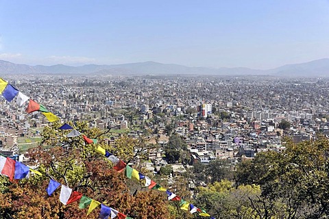 Panoramic views across Kathmandu, Kathmandu Valley, Nepal, South Asia, Asia