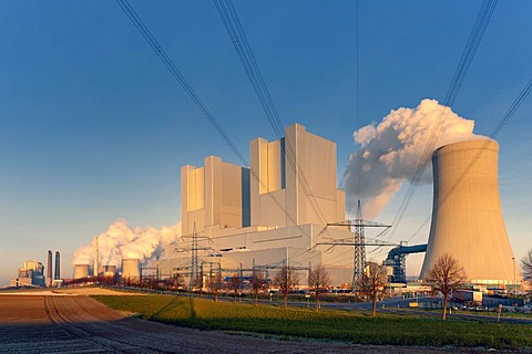 BOA Braunkohlekraftwerk Neurath, lignite-fired power plant, Grevenbroich, North Rhine-Westphalia, Germany, Europe