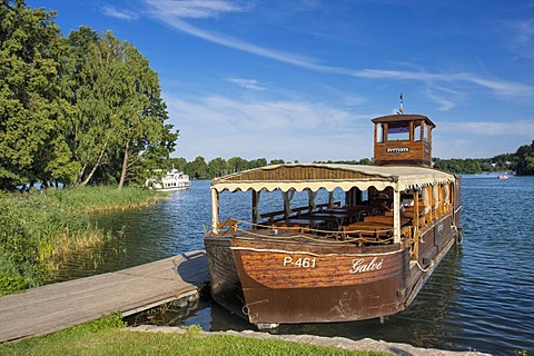 Boat on Galve Lake near Trakai Island Castle, Trakai Historical National Park, Lithuania, Europe