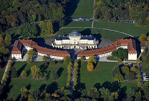 Aerial view, Schloss Solitude Castle, Stuttgart, Baden-Wuerttemberg, Germany, Europe