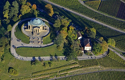 Aerial view, Grabkapelle, burial chapel, tombs of Queen Katharina and King Wilhelm I of Wuerttemberg, Stuttgart-Rotenberg, Stuttgart, Baden-Wuerttemberg, Germany, Europe