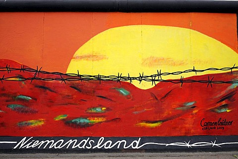 Niemandsland, No Man's Land, by Carmen Leidner, painting on the Berlin Wall, East Side Gallery, Berlin, Germany, Europe