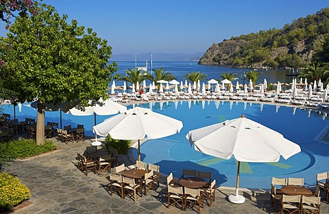 Pool at the Hillside Club in Fethiye, Turkish Aegean Coast, Turkey